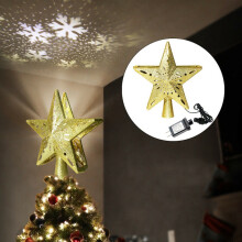 Étoile de Noël pour sapin avec projecteur de flocons de neige LED