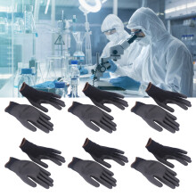 10 pares de guantes antiestáticos de nylon PU-Glue negros