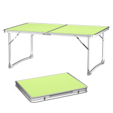 Portable Folding Camping Table, Lightweight Aluminum Picnic Table with Handle, Fold Up Garden Table for Indoor Outdoor Beach BBQ