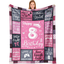 Couverture cadeau d'anniversaire pour fille de 11 ans, 60 x 50