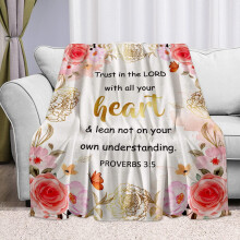 Couverture à motif biblique, cadeau religieux pour femme, 127 x 102 cm