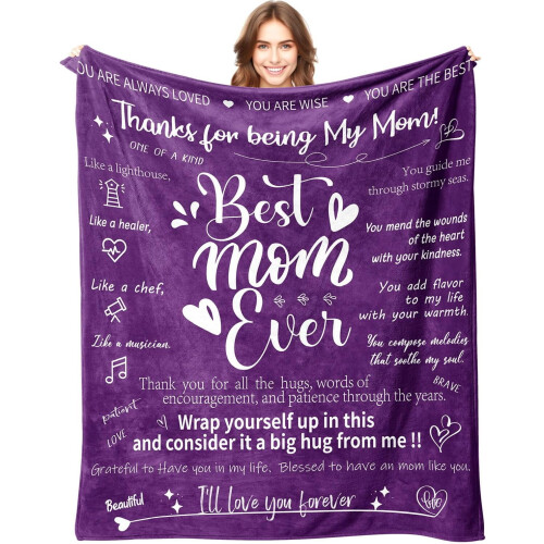 Couverture rose pour maman, cadeau 127 x 152 cm