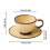 Ceramic Tea Cup Set Florals Embossed Pattern-antique brown 4