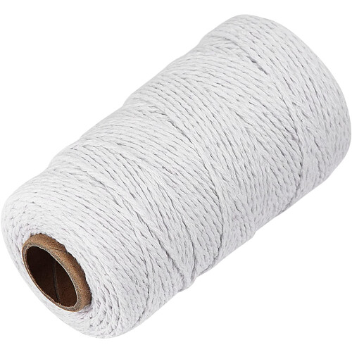 Wit katoenen slagerstouw 328ft 2mm