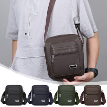 Dámska crossbody náprsná taška z látkového materiálu s viacerými vreckami, prenosná