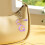 Purple G Initial Tassel Keychain for Women Plastic 4