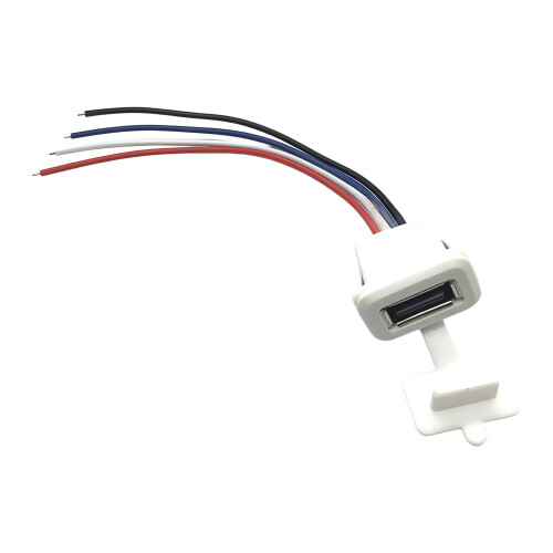 Practical ABS USB 2.0 Female Connectors with Solder-White 4p