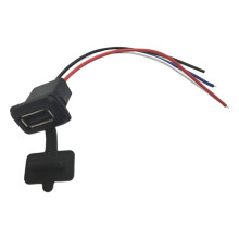 Kleine USB2.0 vrouwelijke soldeertype waterdichte-Zwart 4p