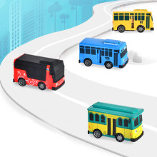 Multicolour Pull Back Bus Set of 4