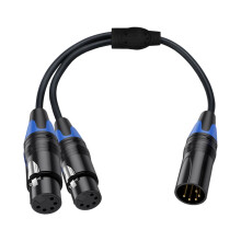 5Pin XLR Y Splitter 5Pin XLR Cable Mic Cord For Professional-B
