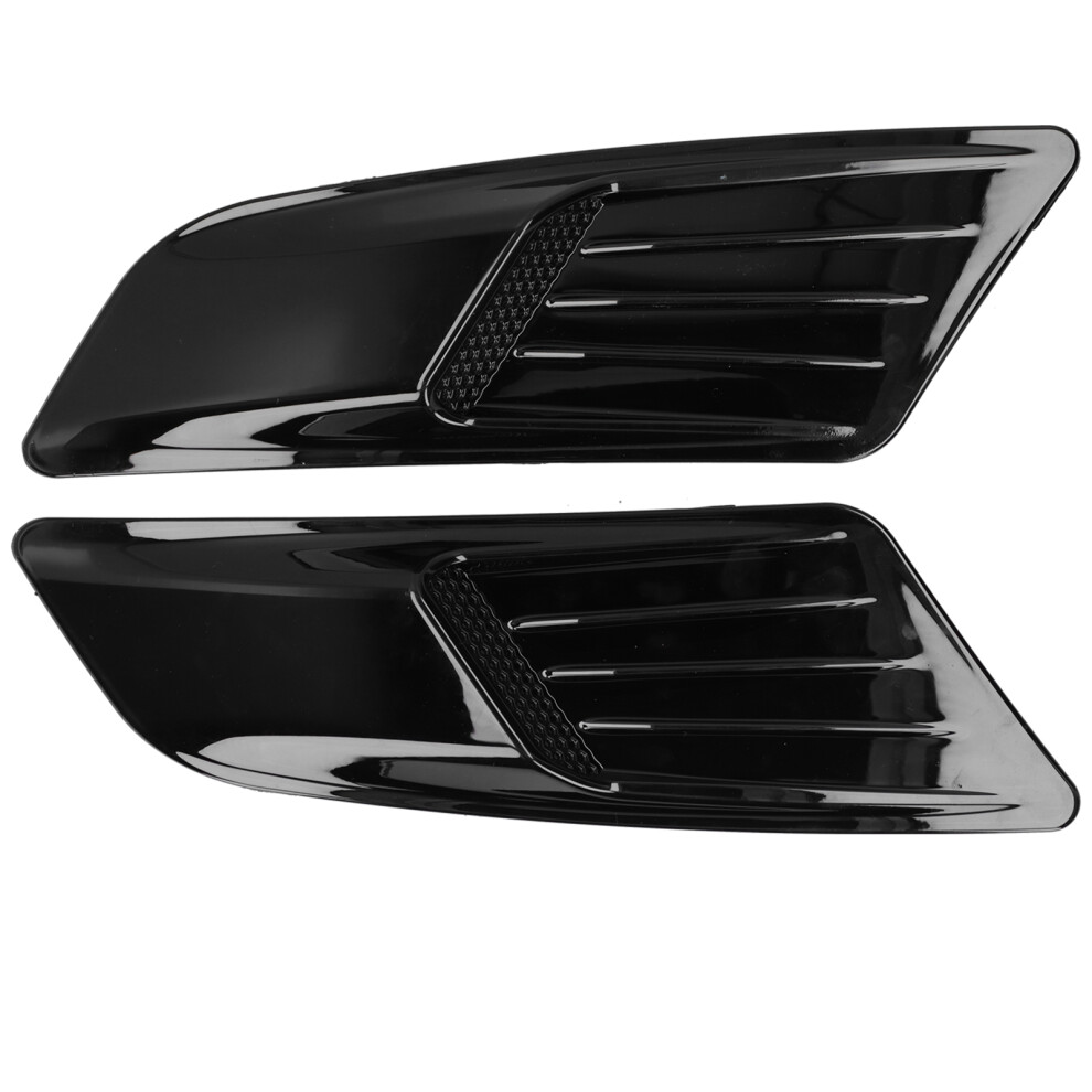 Front Hood Vent Cover 2Pcs Glossy Abs Black 7790334138007