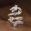 Sterling Silver Flame Dragon Ring for Men and Women 1