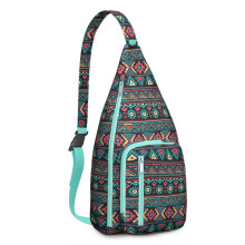 Schoudertas met bloemenprint voor dames in boho-stijl (1 stuk)