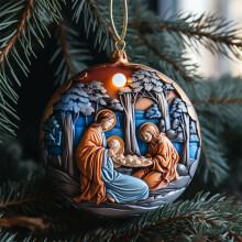 Kerststalornament voor in de kerstboom (1 stuk)