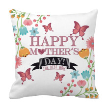 Mors dag pudebetræk blomsterblad hjerte hør 18x18 tommer