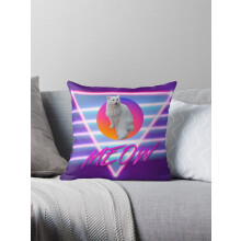 Față de pernă decorativă cu pisică Vaporwave, stil anii '80, față-verso