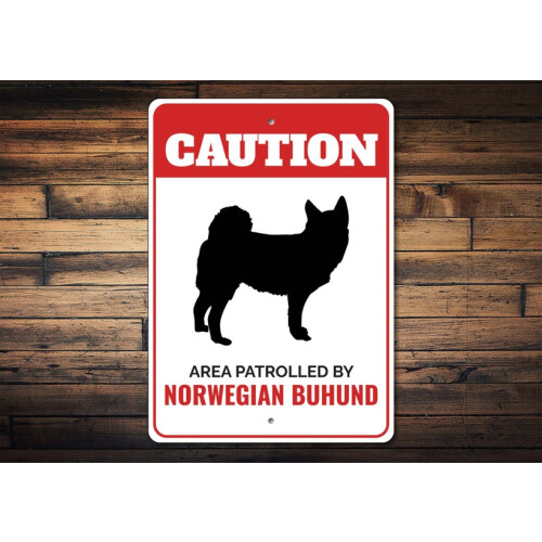 Placa de metal com a raça de cão Buhund norueguês, 20x30 cm (8x12 polegadas)