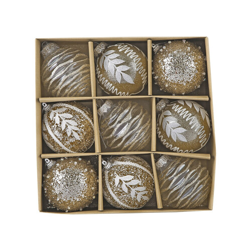 Black Irregular Ball Christmas Ornaments 12 pcs