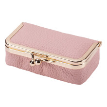 Praktische miniatuur make-uptas Premium koeienhuiden-Roze