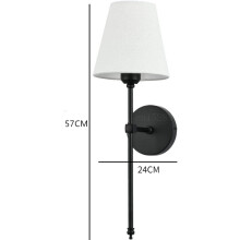 Moderne amerikansk LED-vegglampe med stoffskjerm