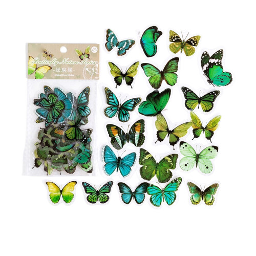 320Pcs Buttery Theme Journaling Sticker For-green butterfly