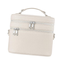 Portable Cosmetic Storage Having Removable Dividers And-Beige