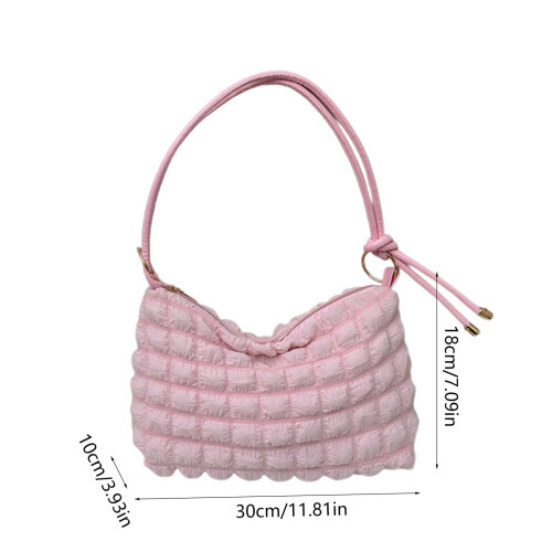 Dame polyester skuldertaske justerbar rem 11,8x7x3,9 2