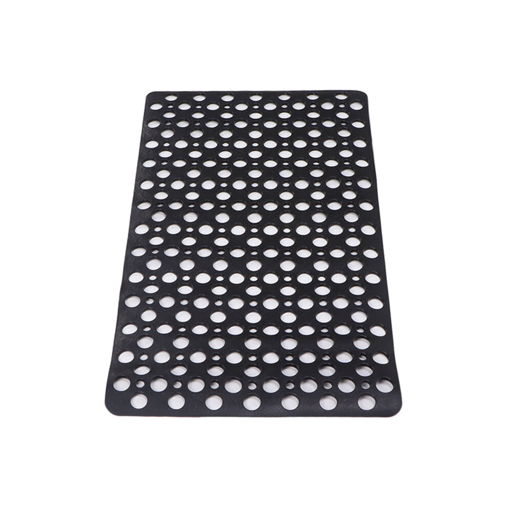 Black Tpe Bath Mat 29X16 Non Slip Suction