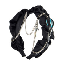 Bandeau à chaîne Punk Cool, Design antidérapant pour un-Noir