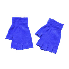 Mănuși croșetate fără degete, unisex, albastre pentru adulți