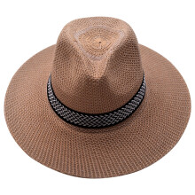 Rento fedora-aurinkohattu, khakinvärinen, leveälierinen, UV-suojalla