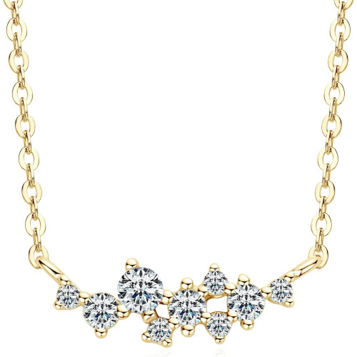 Collana da donna in moissanite, argento sterling, colore D, purezza VVS1