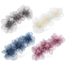 Pinzas para el cabello con diseño floral, ligeras, 4 unidades