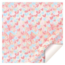 Papier cadeau Saint-Valentin à motif cœur coloré 27,5 x 19,7