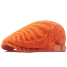 Herre åndbar mesh flad kasket orange one size