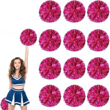 Pompony cheerleaderek z folii metalicznej 10 cali 12 szt.