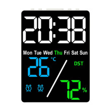 Horloge murale numérique Yoloke, grand écran LED avec date et jour de la semaine