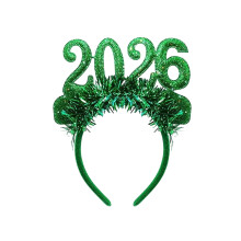Bandeau pour cheveux Nouvel An étoile verte à paillettes 2026