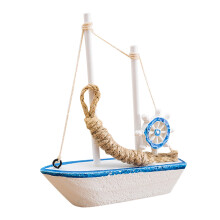 Set de ornamente nautice din lemn, design retro cu vele, 6 buc.