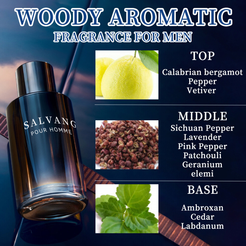 Kouyi (Bergamot Vetiver) 3.4 Oz Men's Eau De Toilette Spray, Long-Lasting Perfume, Calabria, Lemon, Pepper And Vetiver, Very Suitable For Dating