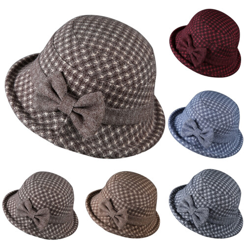 Damen-Vintage-Cloche-Hut, Grau, Einheitsgröße