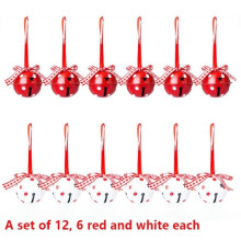 Set di 12 campanellini natalizi in metallo per decorazioni.
