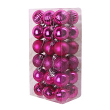 Ornáidí Liathróid Nollag Plaisteach 40mm 36pcs Rós Dearg