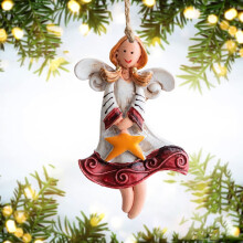 Ciondolo a forma di angelo in resina per albero di Natale, 1 pezzo