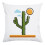 Federa in cotone e lino con stampa di cactus, 45x45 cm 1