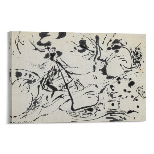 Abstrakt canvastavla med Jackson Pollock 20x30cm