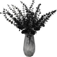 Schwarze künstliche Eukalyptuszweige, 38 Stück, 38 cm