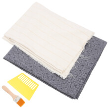 Getuft vloerkleed met achterkant van monniksdoek.