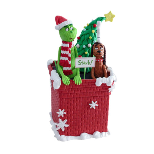 Enfeite de Natal do Grinch em acrílico com presente (1 unidade)