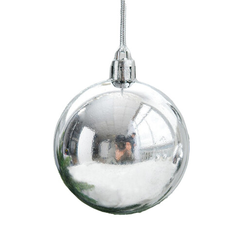 Christmas Tree Decoration Set Silver Electroplated Balls 6